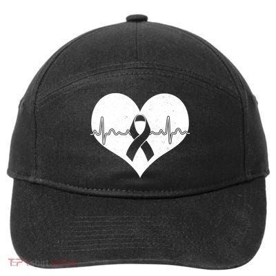Heart Health Awareness Heartbeat 7-Panel Snapback Hat