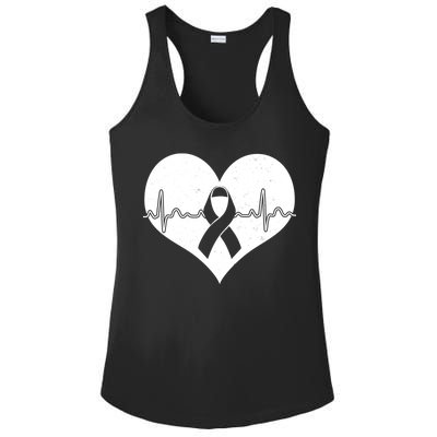 Heart Health Awareness Heartbeat Ladies PosiCharge Competitor Racerback Tank