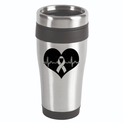 Heart Health Awareness Heartbeat 16oz Travel Tumbler