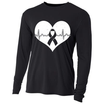 Heart Health Awareness Heartbeat Cooling Performance Long Sleeve Crew