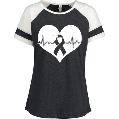 Heart Health Awareness Heartbeat Enza Ladies Jersey Colorblock Tee