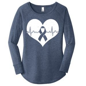 Heart Health Awareness Heartbeat Women's Perfect Tri Tunic Long Sleeve Shirt