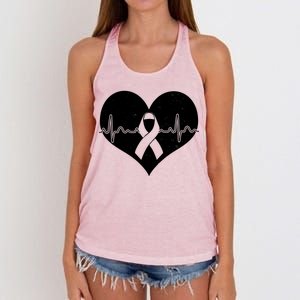 Heart Health Awareness Heartbeat Women's Knotted Racerback Tank