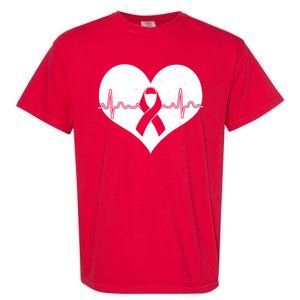 Heart Health Awareness Heartbeat Garment-Dyed Heavyweight T-Shirt