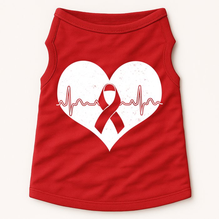 Heart Health Awareness Heartbeat Doggie Tank
