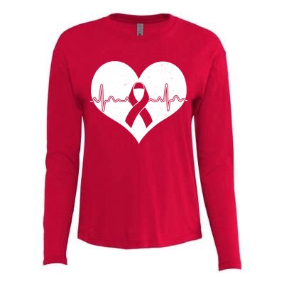 Heart Health Awareness Heartbeat Womens Cotton Relaxed Long Sleeve T-Shirt