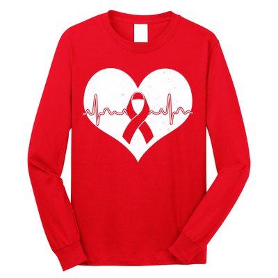 Heart Health Awareness Heartbeat Long Sleeve Shirt