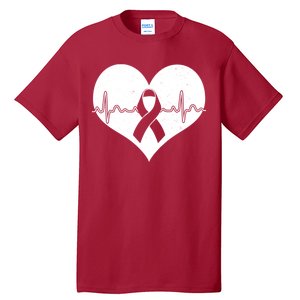 Heart Health Awareness Heartbeat Tall T-Shirt