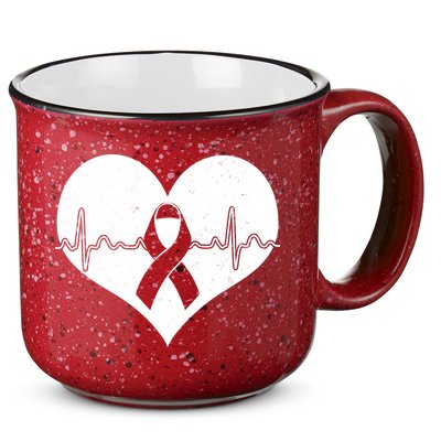 Heart Health Awareness Heartbeat 15oz Campfire Ceramic Mug