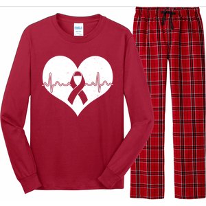 Heart Health Awareness Heartbeat Long Sleeve Pajama Set