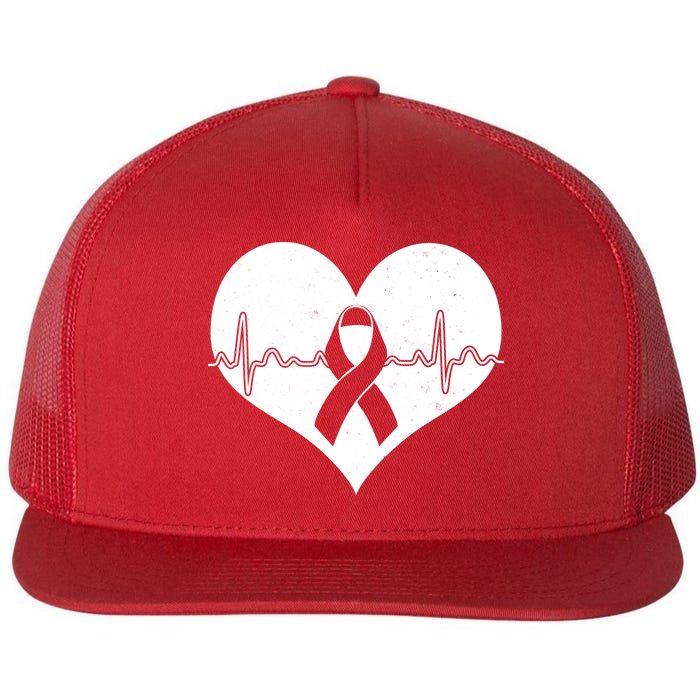 Heart Health Awareness Heartbeat Flatbill Hat