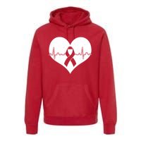 Heart Health Awareness Heartbeat Premium Hoodie