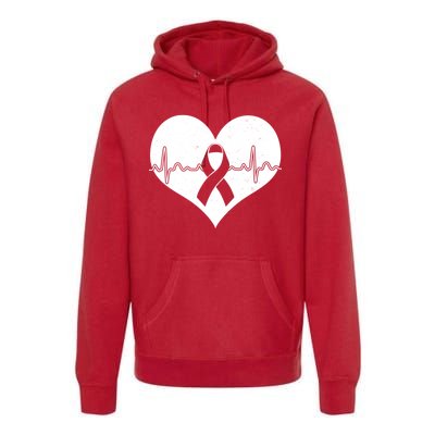 Heart Health Awareness Heartbeat Premium Hoodie