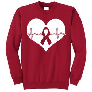 Heart Health Awareness Heartbeat Tall Sweatshirt