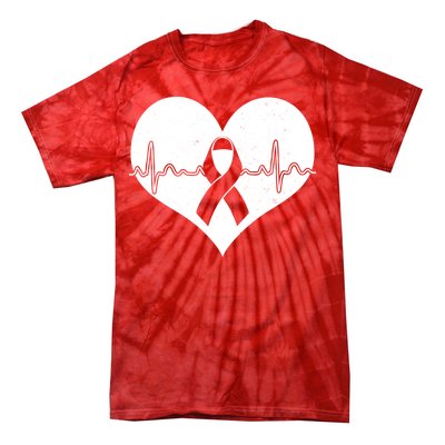 Heart Health Awareness Heartbeat Tie-Dye T-Shirt