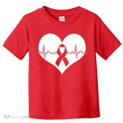 Heart Health Awareness Heartbeat Toddler T-Shirt