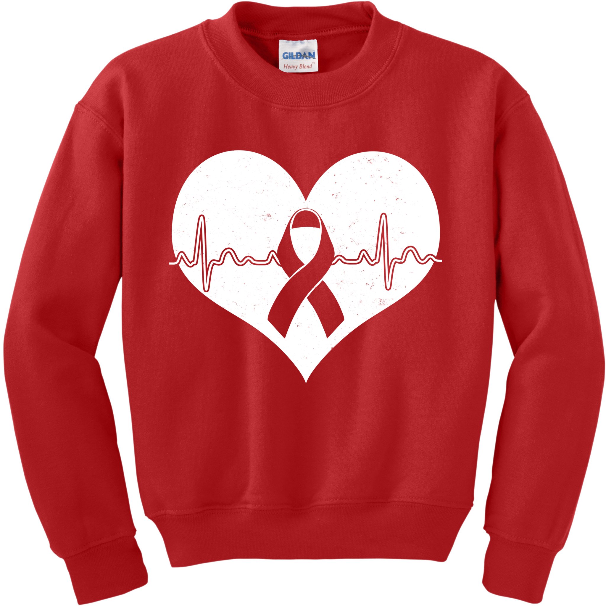 Heart Health Awareness Heartbeat Kids Sweatshirt