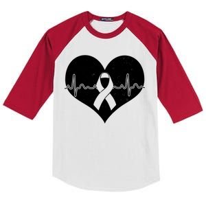 Heart Health Awareness Heartbeat Kids Colorblock Raglan Jersey