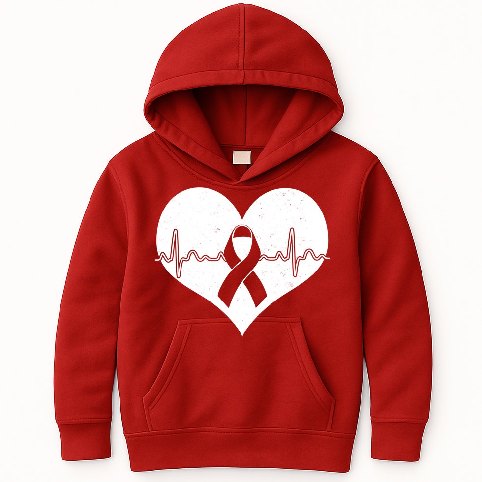 Heart Health Awareness Heartbeat Kids Hoodie