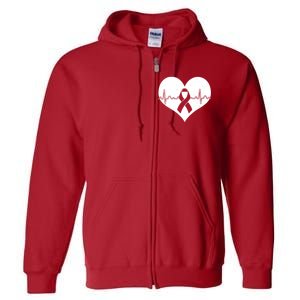 Heart Health Awareness Heartbeat Full Zip Hoodie