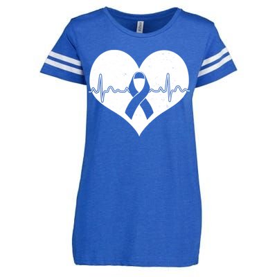 Heart Health Awareness Heartbeat Enza Ladies Jersey Football T-Shirt