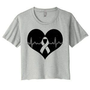 Heart Health Awareness Heartbeat Women's Crop Top Tee