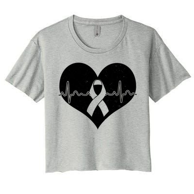 Heart Health Awareness Heartbeat Women's Crop Top Tee