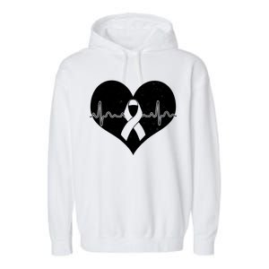 Heart Health Awareness Heartbeat Garment-Dyed Fleece Hoodie