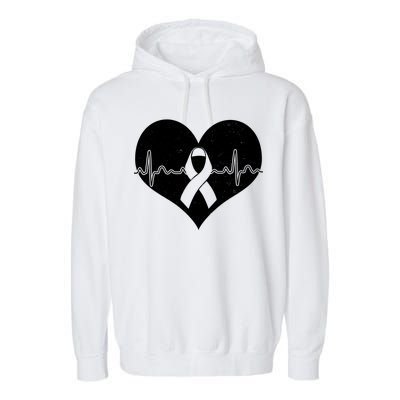 Heart Health Awareness Heartbeat Garment-Dyed Fleece Hoodie