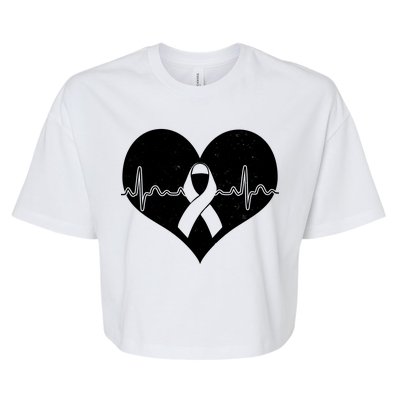 Heart Health Awareness Heartbeat Bella+Canvas Jersey Crop Tee