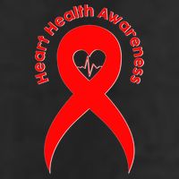 Heart Health Awareness Red Ribbon 7 Panel Mesh Trucker Snapback Hat