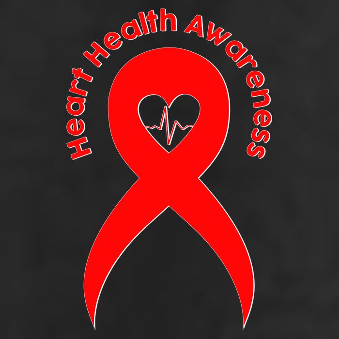 Heart Health Awareness Red Ribbon 7 Panel Mesh Trucker Snapback Hat