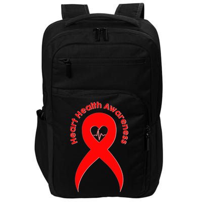 Heart Health Awareness Red Ribbon Impact Tech Backpack