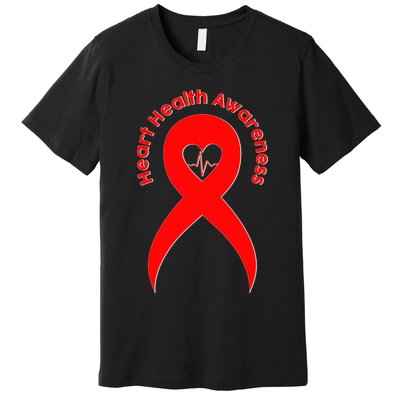 Heart Health Awareness Red Ribbon Premium T-Shirt