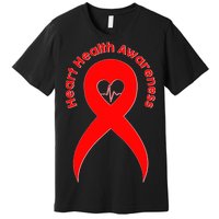 Heart Health Awareness Red Ribbon Premium T-Shirt