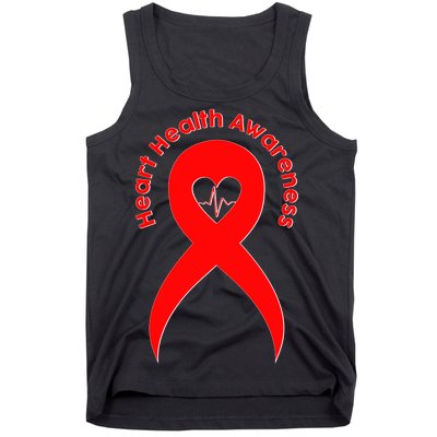 Heart Health Awareness Red Ribbon Tank Top