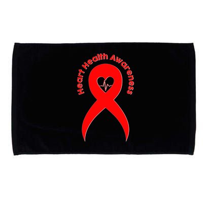 Heart Health Awareness Red Ribbon Microfiber Hand Towel