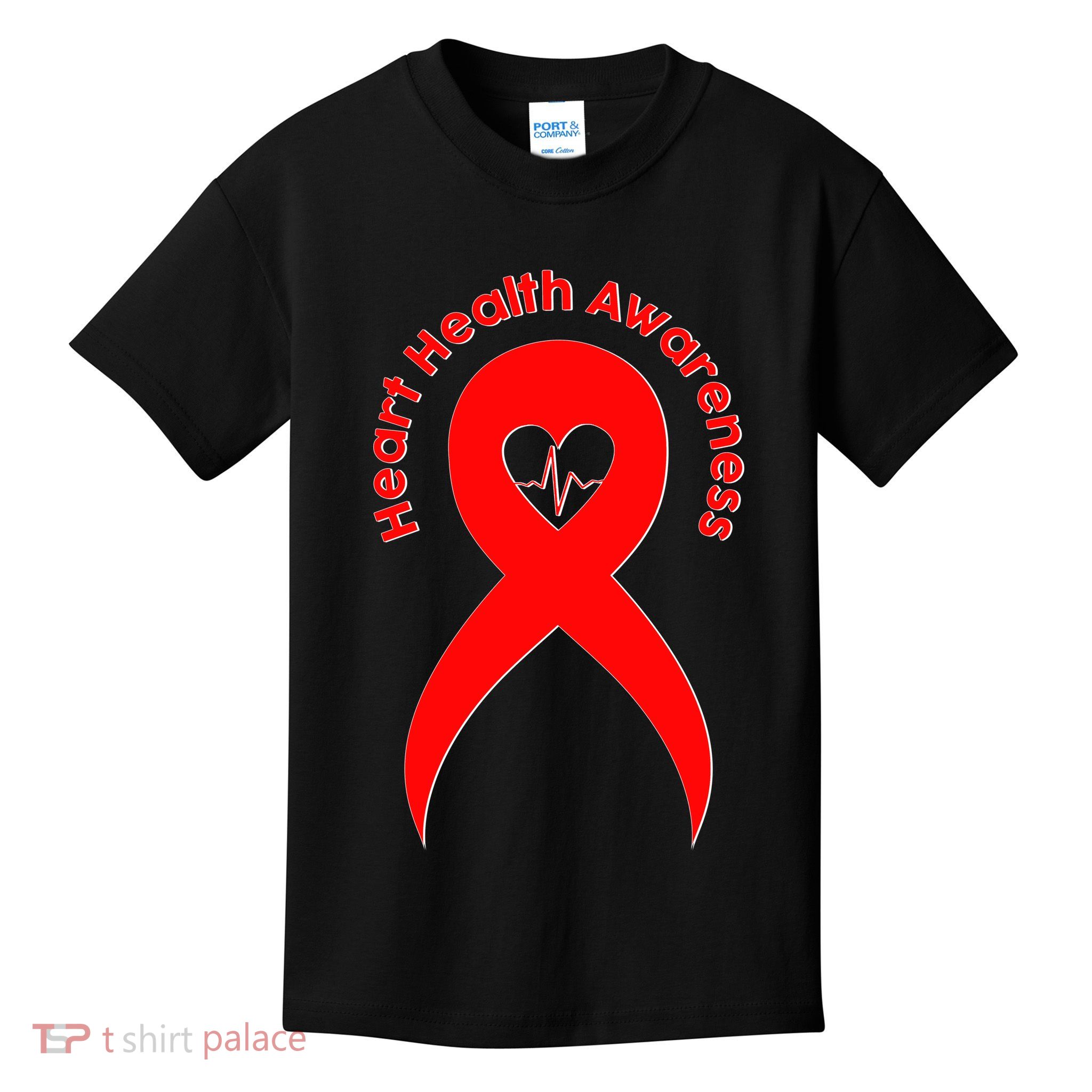 Heart Health Awareness Red Ribbon Kids T-Shirt