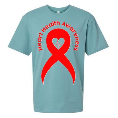 Heart Health Awareness Red Ribbon Sueded Cloud Jersey T-Shirt