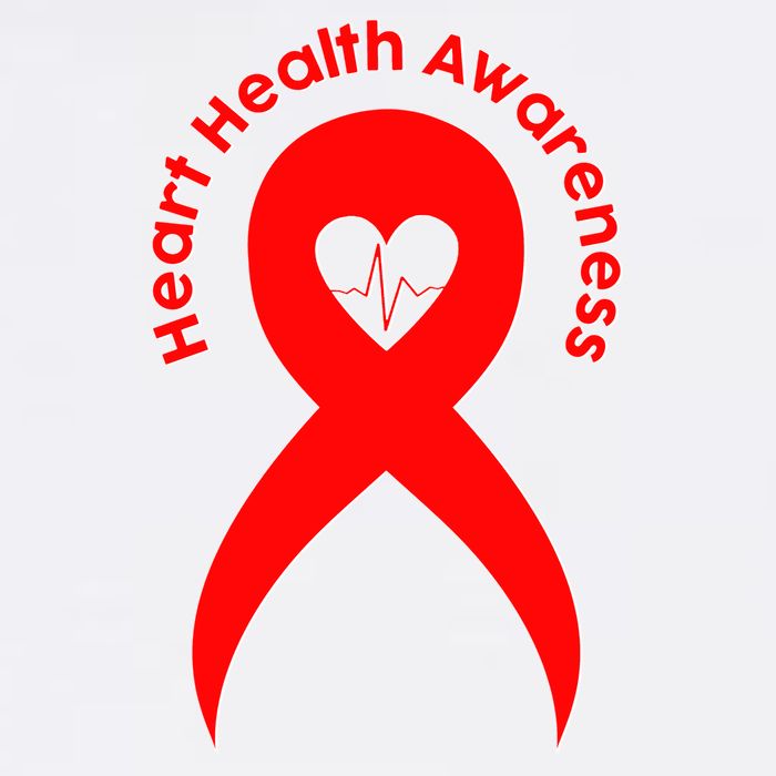 Heart Health Awareness Red Ribbon Garment-Dyed Sweatshirt