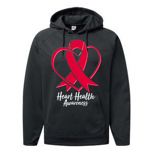 Heart Health Awareness Ribbon Performance Fleece Hoodie