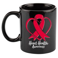 Heart Health Awareness Ribbon 11oz C Handle Ceramic Mug