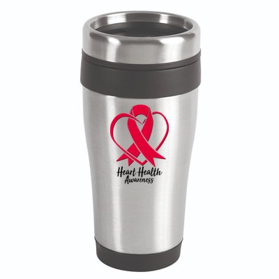 Heart Health Awareness Ribbon 16oz Travel Tumbler