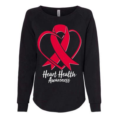 Heart Health Awareness Ribbon Womens California Wash Sweatshirt