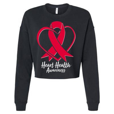 Heart Health Awareness Ribbon Cropped Pullover Crew