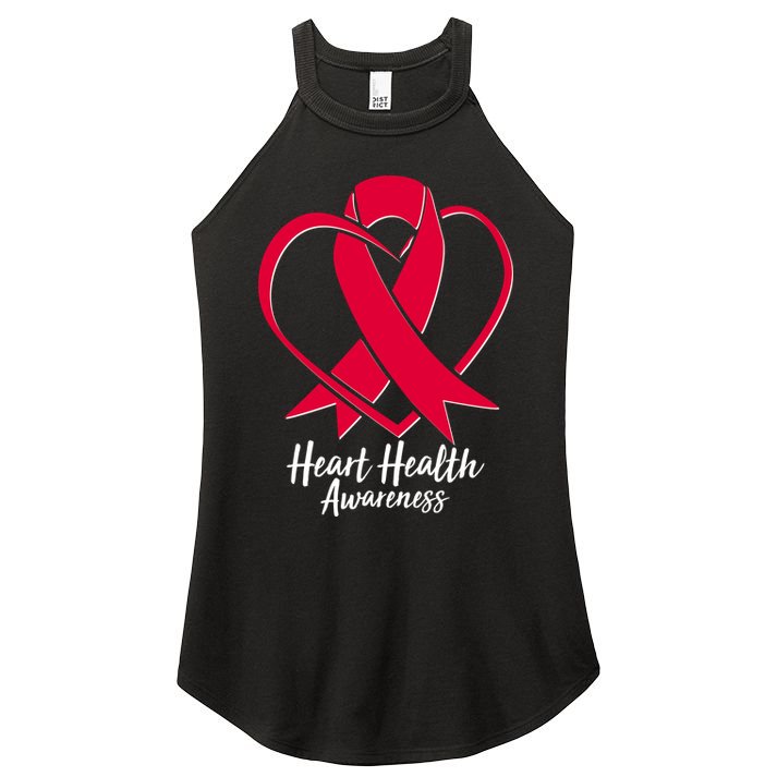 Heart Health Awareness Ribbon Women's Perfect Tri Rocker Tank