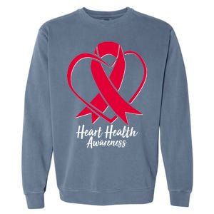 Heart Health Awareness Ribbon Garment-Dyed Sweatshirt