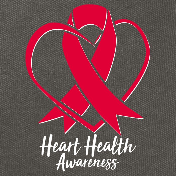 Heart Health Awareness Ribbon Cotton Canvas Backpack