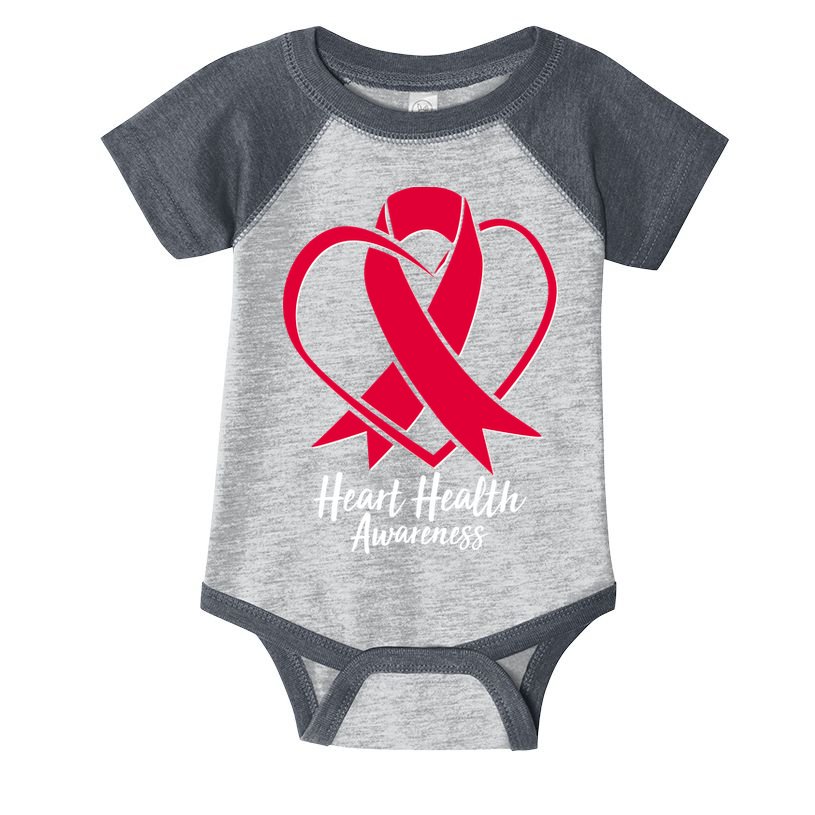 Heart Health Awareness Ribbon Infant Baby Jersey Bodysuit