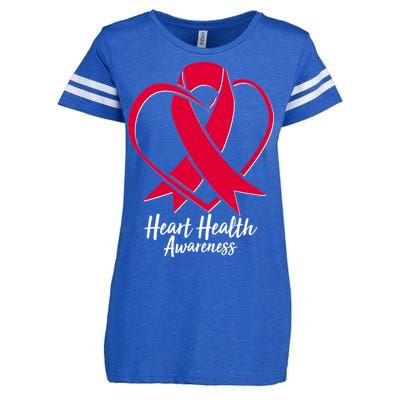 Heart Health Awareness Ribbon Enza Ladies Jersey Football T-Shirt